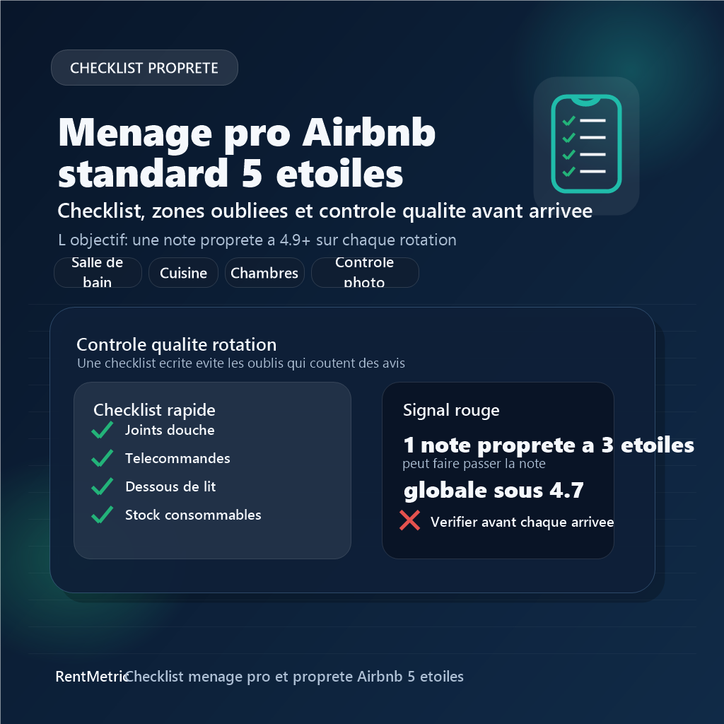 Propreté Airbnb – checklist ménage pro et standard 5 étoiles