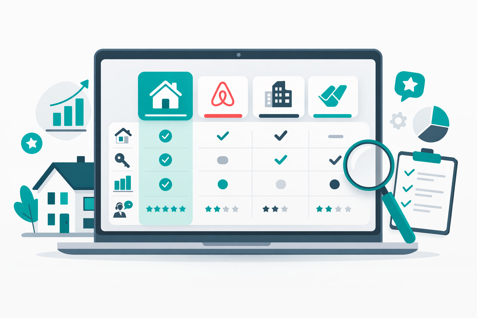 Comparatif outils conciergerie 2026 – acquisition propriétaire, audit data, CRM, reporting